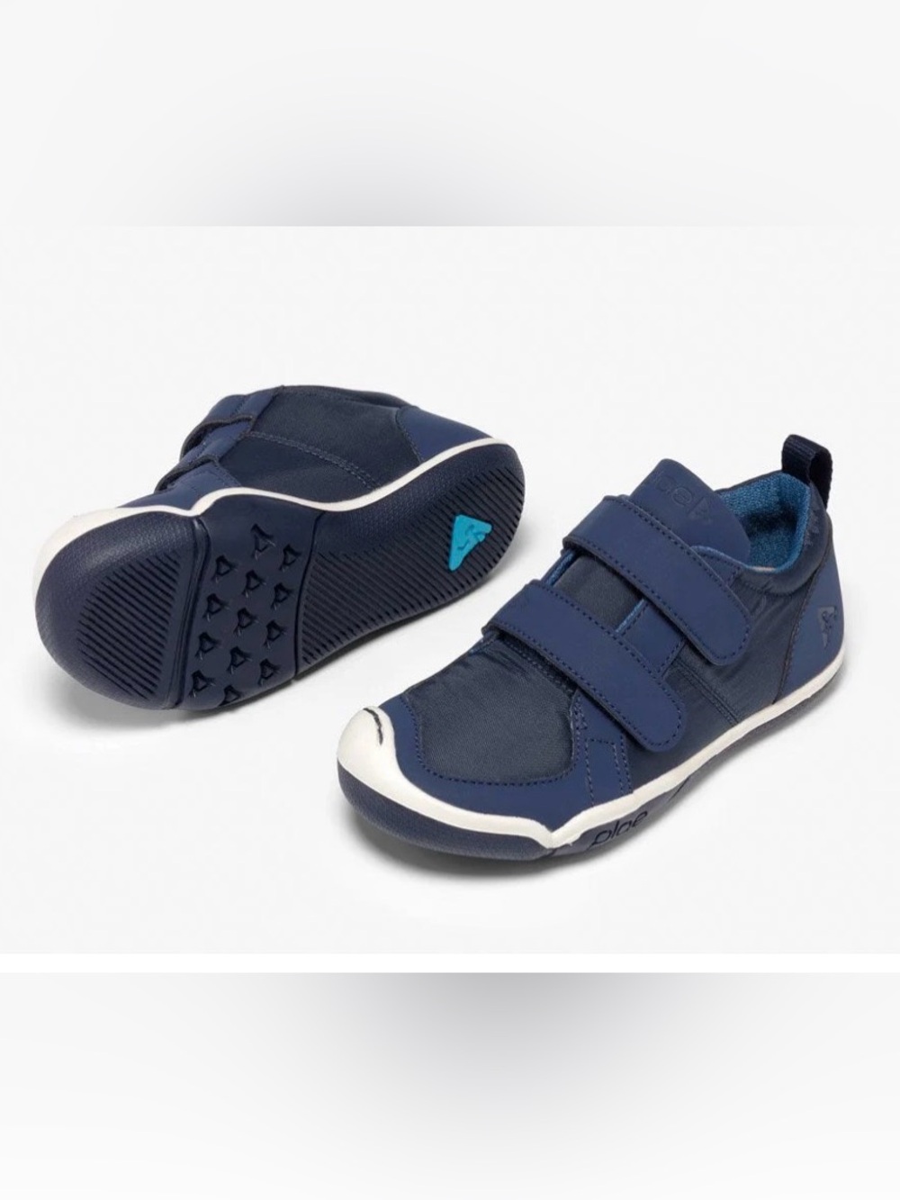 PLAE Navy and White Hook-and-Loop Kids Sneakers